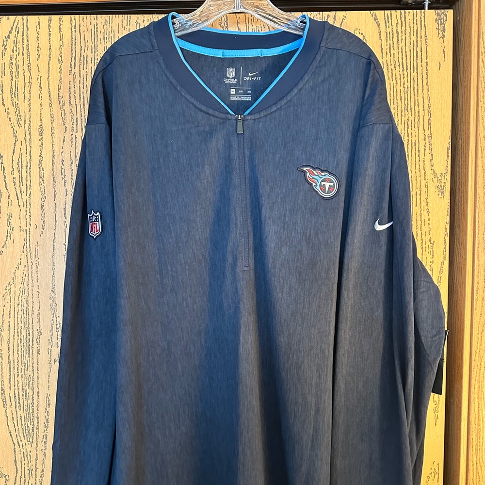 Nike NFL Dri Fit Tennessee Titans mens quarter zip pullover New 3XL Navy